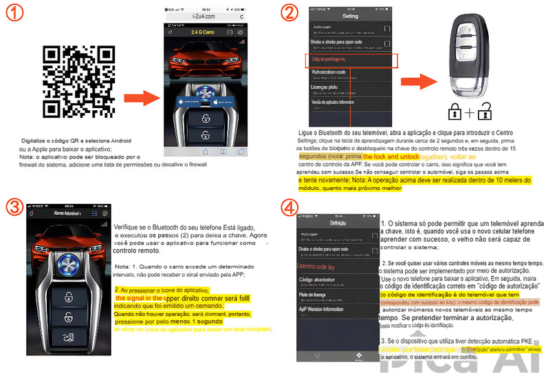 Alarme e controle remoto para seu Carro